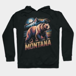 Montana Grizzly Bear Mountain Scene Hoodie