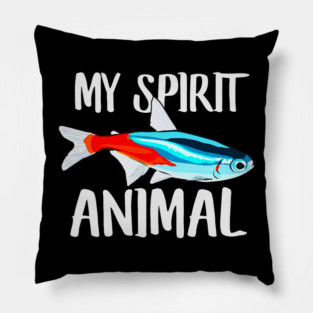 Neon Tetra Fish Is My Spirit Animal Dad Mom Birthday Pillow