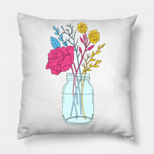 Pansexual Pride Flower Bouquet Pillow
