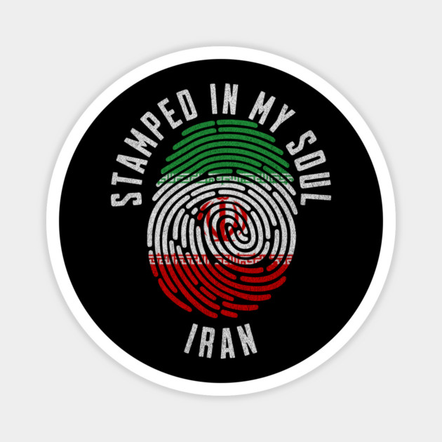 Stamped in My Soul Iran Flag Design Iranian Pride Magnet by Yesteeyear