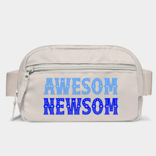 Awesom Newsom, Gavin Newsom 2028, Support Newsom for President. Newsom #48 in '28, Deliberate misspelling, get noticed! Bag