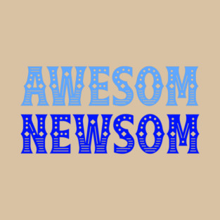 Awesom Newsom, Gavin Newsom 2028, Support Newsom for President. Newsom #48 in '28, Deliberate misspelling, get noticed! T-Shirt