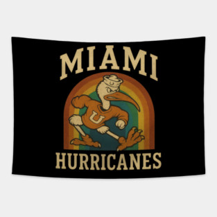 Miami Hurricanes Vintage Retro T-Shirt Tapestry