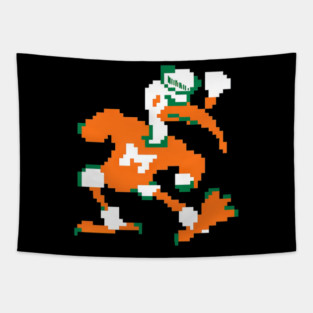 Retro Miami Pixel Sebastian the Ibis T-Shirt Tapestry