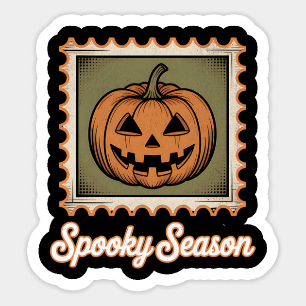 Spooky Season Pumpkin Stamp Design - Dark Magnet by Designed By Marty