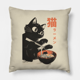 Retro Ramen Kats Pillow