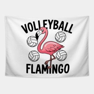 Funny Volleyball Flamingo Shirt – Cute Volleyball Animal Tapestry