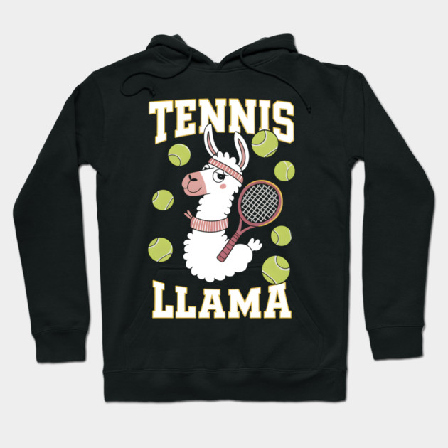 Funny Tennis Llama – Cute Animal Sports Hoodie by MakerMind8.2