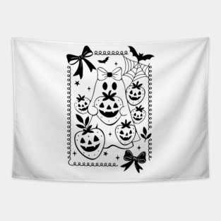 ghost halloween with pumpkin Tapestry