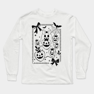 ghost halloween with pumpkin Long Sleeve T-Shirt