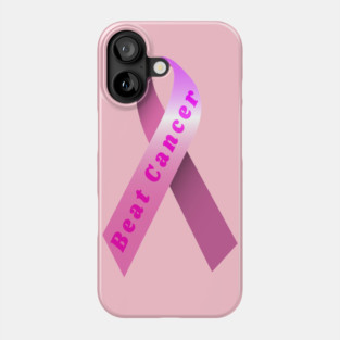 pink breast cancer ribbon Phone Case