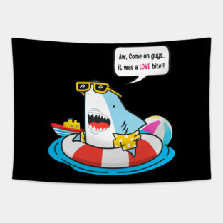 Aw Come On Shark Week – Funny Sassy Shark Tee, Hawaiian Shirt & Sunglasses Graphic Tapestry