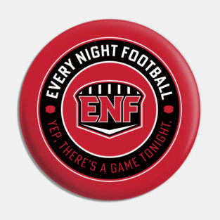 Every Night Football "Circular Slogan" (Black & Red) Pin