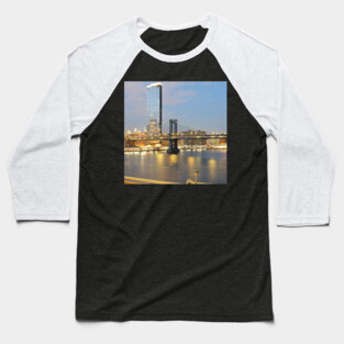 Manhattan Bridge Night Baseball T-Shirt