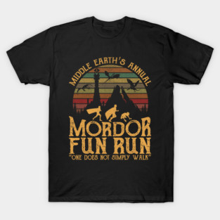 Retro Mordor Fun Run Middle Earth Parody Quote T-Shirt
