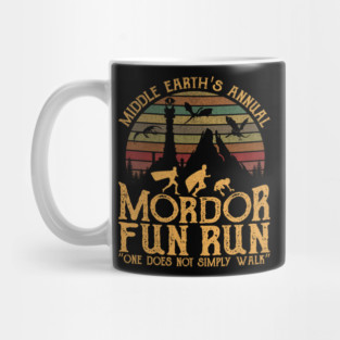 Retro Mordor Fun Run Middle Earth Parody Quote Mug