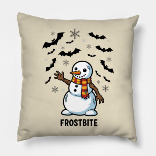 Frostbite Snowman Zombie Arms Funny Winter Joke Pillow