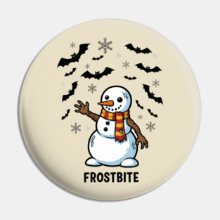 Frostbite Snowman Zombie Arms Funny Winter Joke Pin