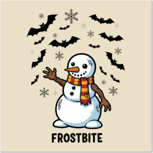 Frostbite Snowman Zombie Arms Funny Winter Joke Posters and Art