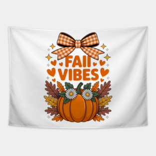 fall vibes pumpkin Tapestry