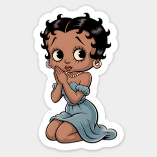 Black Betty Boop Praying Woman Magnet