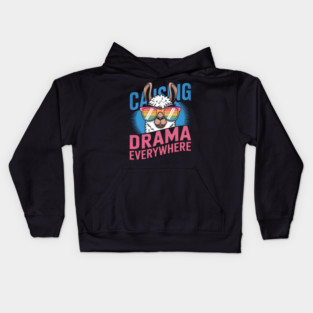 Funny Llama Shirt – Causing Drama Everywhere Kids Hoodie
