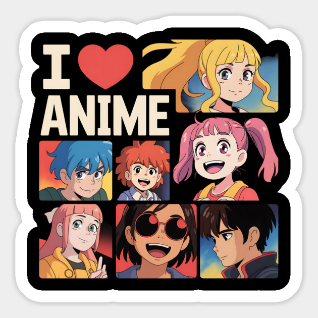 I Love Anime Magnet by UrbanLifeApparel