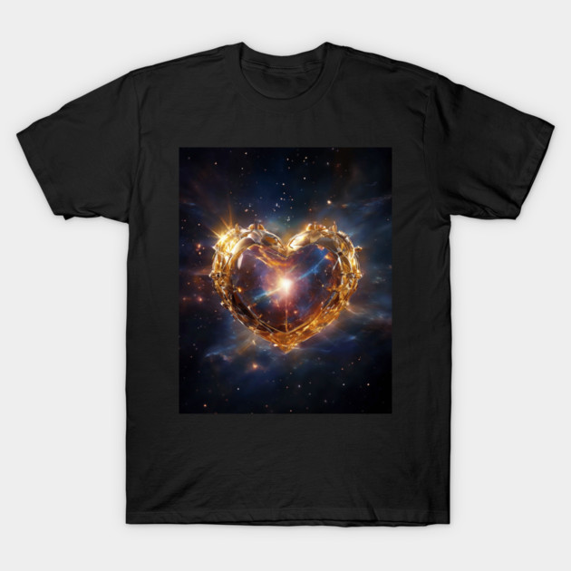 Golden Heart T-Shirt by D. John's Store