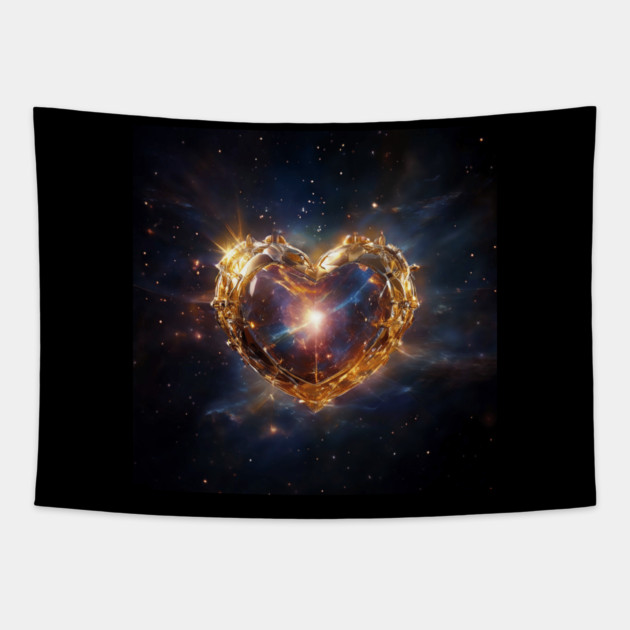 Golden Heart Tapestry by D. John's Store