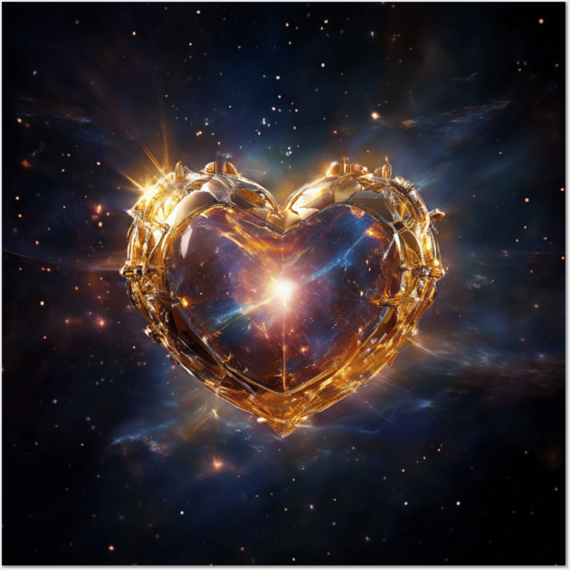 Golden Heart Wall Art by D. John's Store