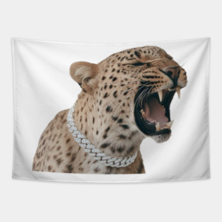 Luxury Roar – Diamond Dripped Leopard Tapestry