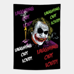 Joker Heath Ledger Batman Movie design Tapestry