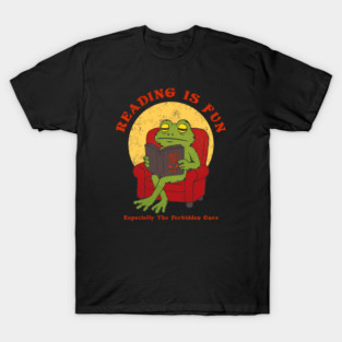 Reading Is Fun - Funny Frog Book Lovers T-Shirt