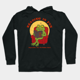 Reading Is Fun - Funny Frog Book Lovers Hoodie