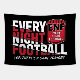 Every Night Football "Slant Route" (Wht/Red/Blk) Tapestry