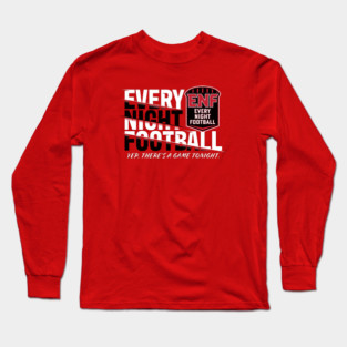 Every Night Football "Slant Route" (Wht/Blk/Red) Long Sleeve T-Shirt