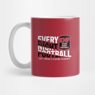Every Night Football "Slant Route" (Wht/Blk/Red) Mug