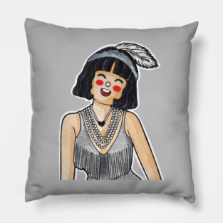 Sparkling Showgirl – Cartoon Watercolor Art Pillow