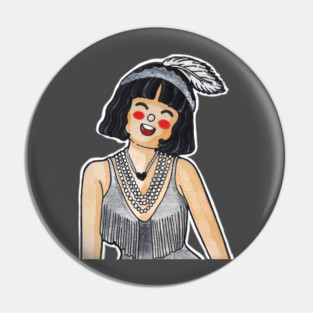 Sparkling Showgirl – Cartoon Watercolor Art Pin