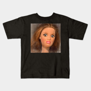 Funny Disgusting Doll Face Meme Kids T-Shirt