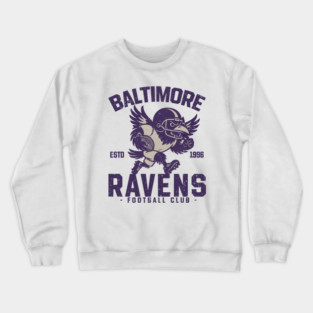 Retro Baltimore Ravens Cheerleading Raven Mascot M5192 Crewneck Sweatshirt