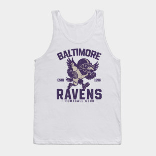 Retro Baltimore Ravens Cheerleading Raven Mascot M5192 Tank Top