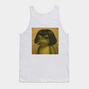 Frog Face With Bob Haircut Meme Tank Top
