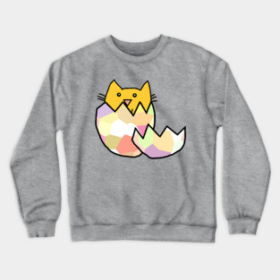 Cute Cat and Funny Easter Egg Crewneck Sweatshirt