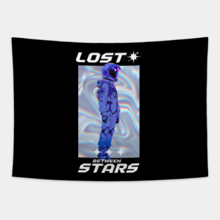 Lost Between Stars Astronaut T-Shirt | Y2K Holographic Spacecore Streetwear Tee Tapestry