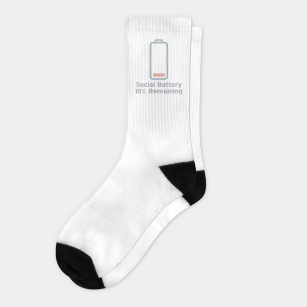 Social Battery — 10% Remaining Socks by Fauzi's Store