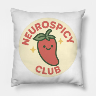 Neurospicy Club (Chili Badge) Pillow