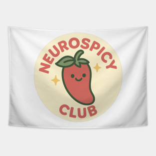 Neurospicy Club (Chili Badge) Tapestry