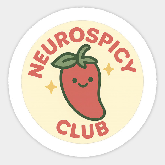Neurospicy Club (Chili Badge) Sticker by Fauzi's Store