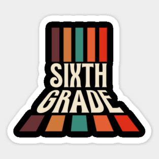 Retro Sixth Grade Teacher Sticker